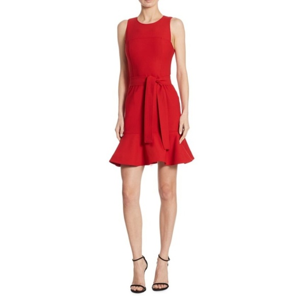 cinq a sept Dresses & Skirts - Cinq A Sept Nofina Sleeveless Ruffle Hem Red Dress